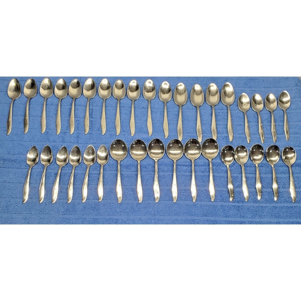 Vintage‎ MCM MarCrest Atomic Starburst Flatware Lot of 36 Stainless Spoons USA